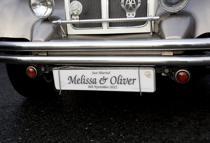 personalised wedding name car plates